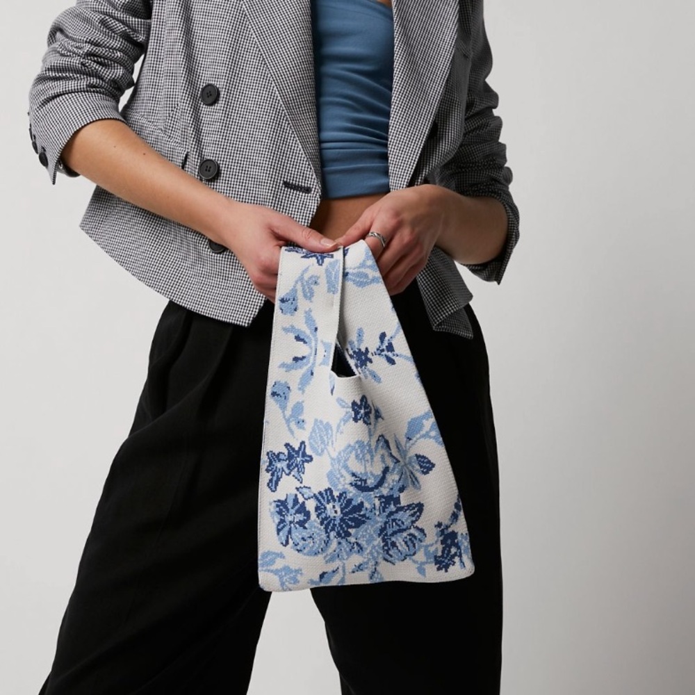 Floral Blue and White ‘Make it Mini’ Women's Bag with strap NWT